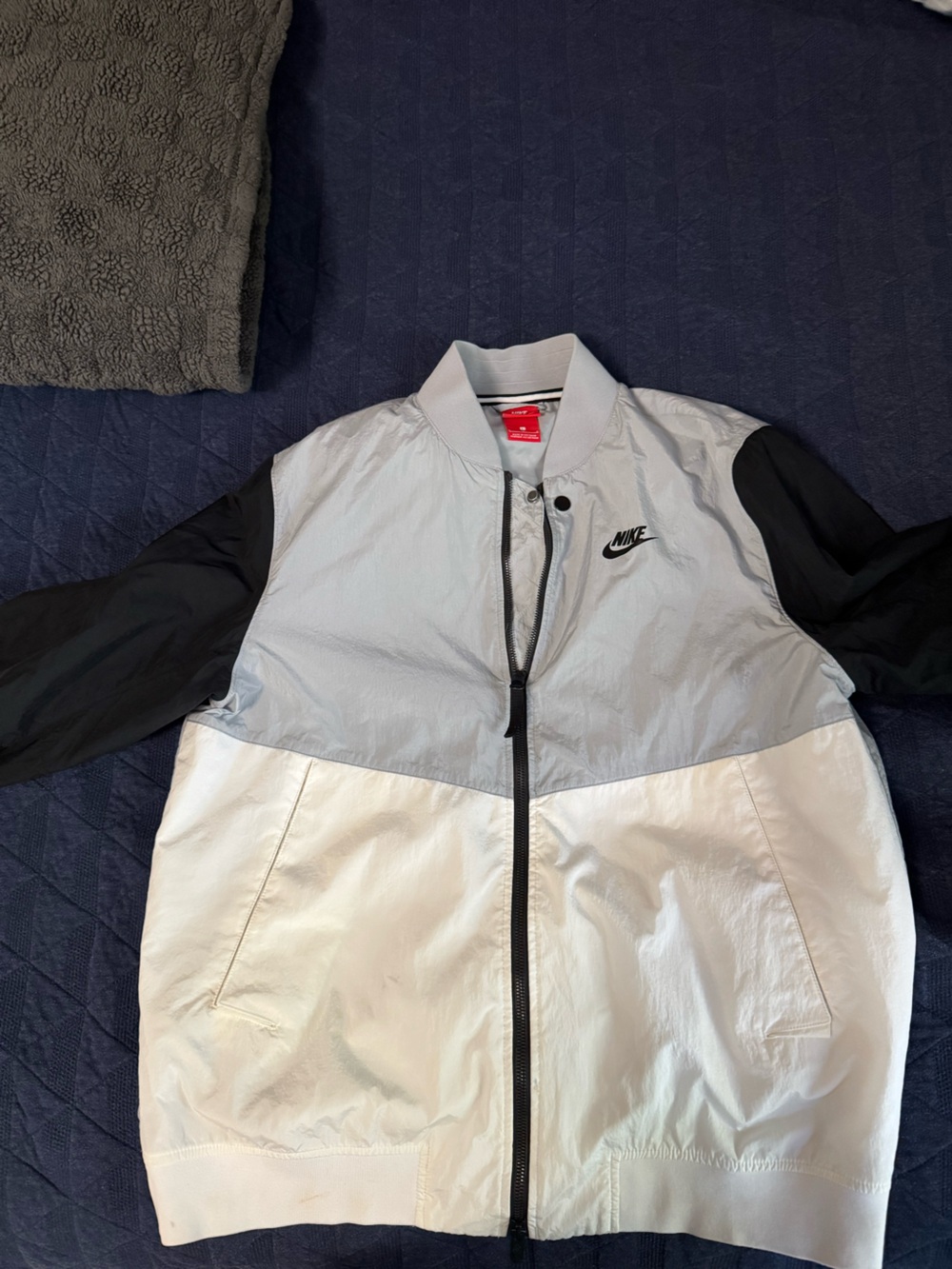 Nike Silver and Black Colorblock Track Jacket